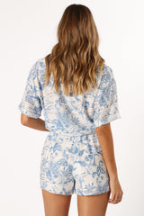 Petal and Pup USA BOTTOMS Faye Shorts - White Blue