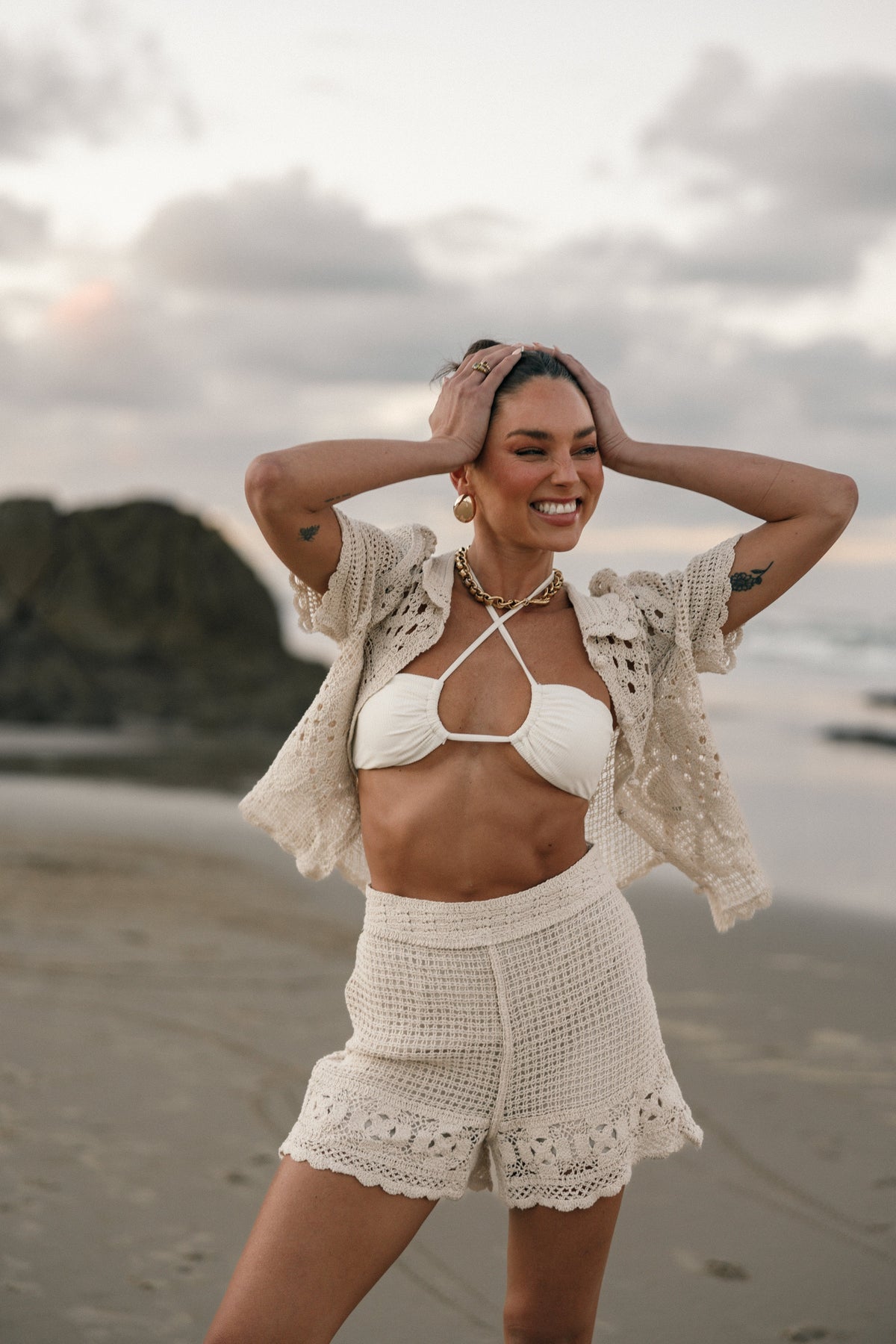 Petal and Pup USA BOTTOMS Harlowe Knit Shorts - Natural