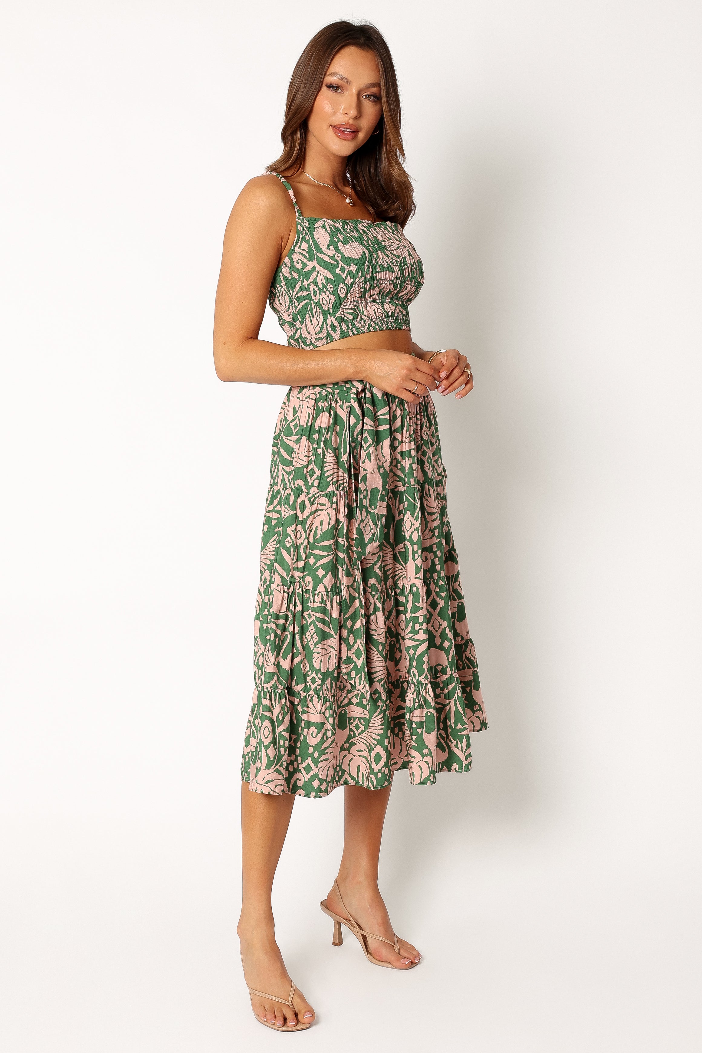 Petal and Pup USA BOTTOMS Lani Midi Skirt - Green
