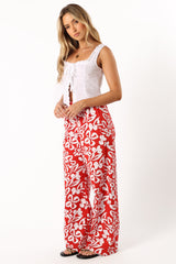 Petal and Pup USA BOTTOMS Luna Pants - Red Floral