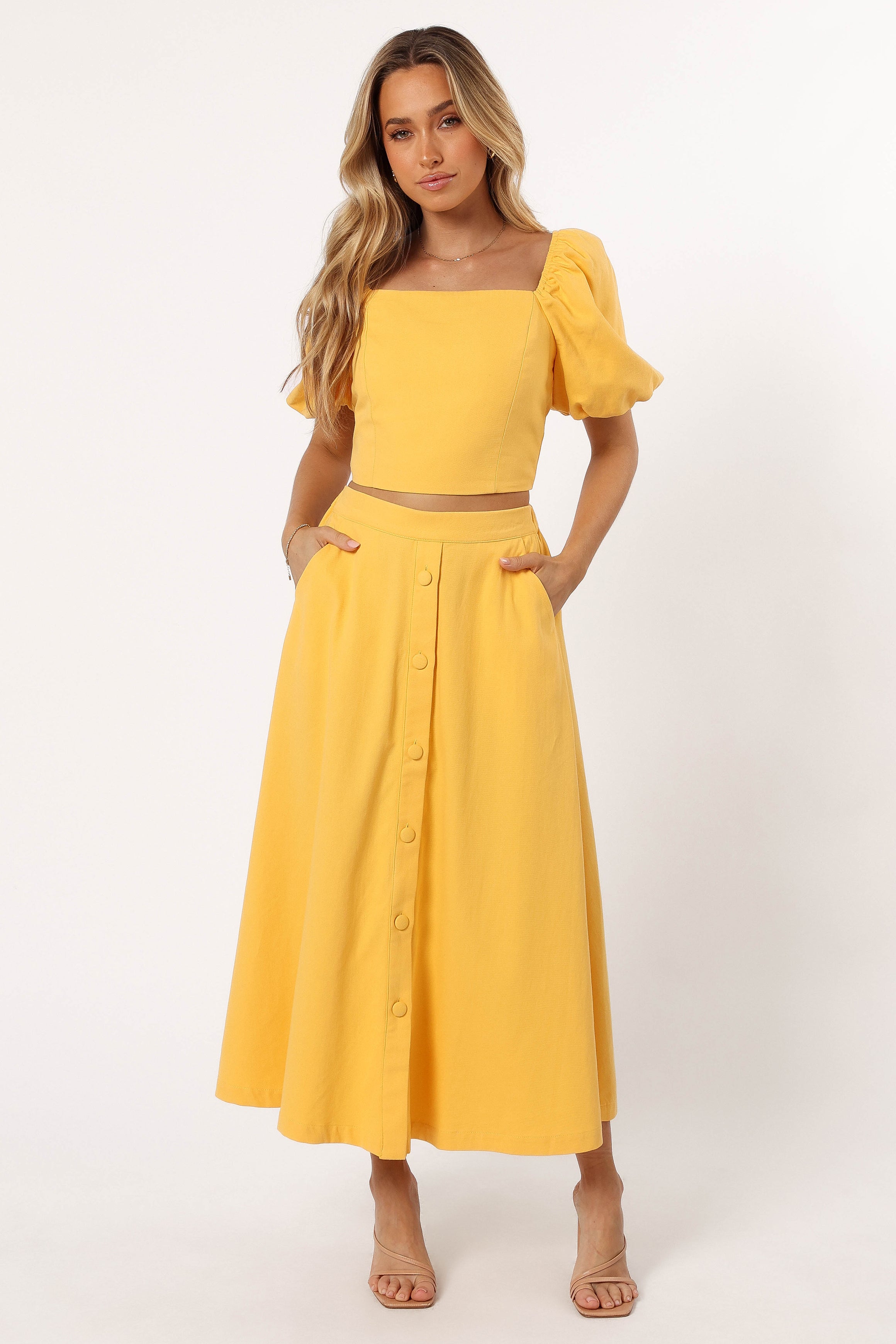 Petal and Pup USA BOTTOMS Mave Midi Skirt - Sunflower