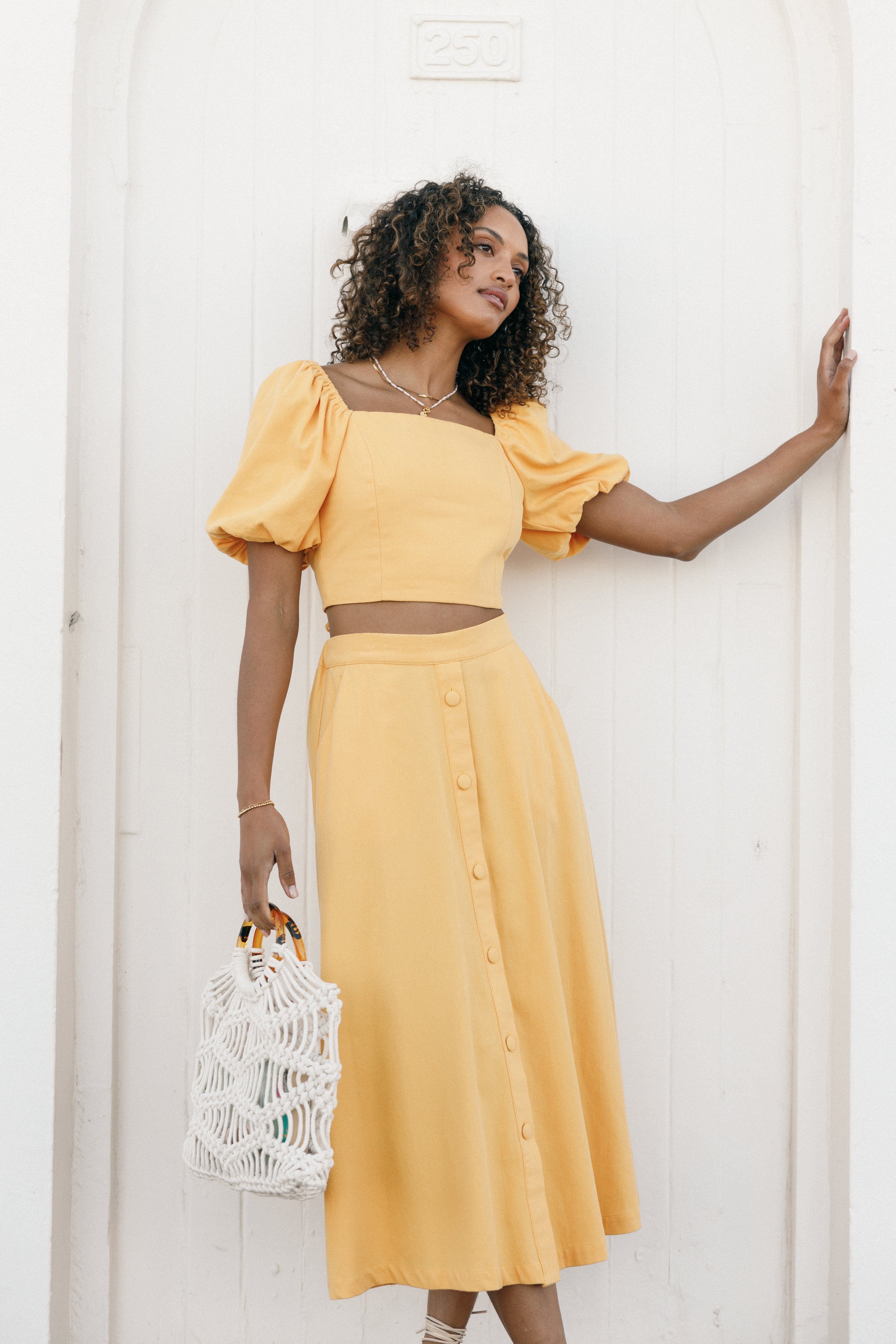 Petal and Pup USA BOTTOMS Mave Midi Skirt - Sunflower