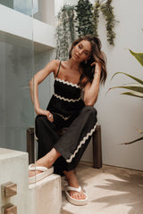 Petal and Pup USA BOTTOMS Mollymook Pants - Black Cream