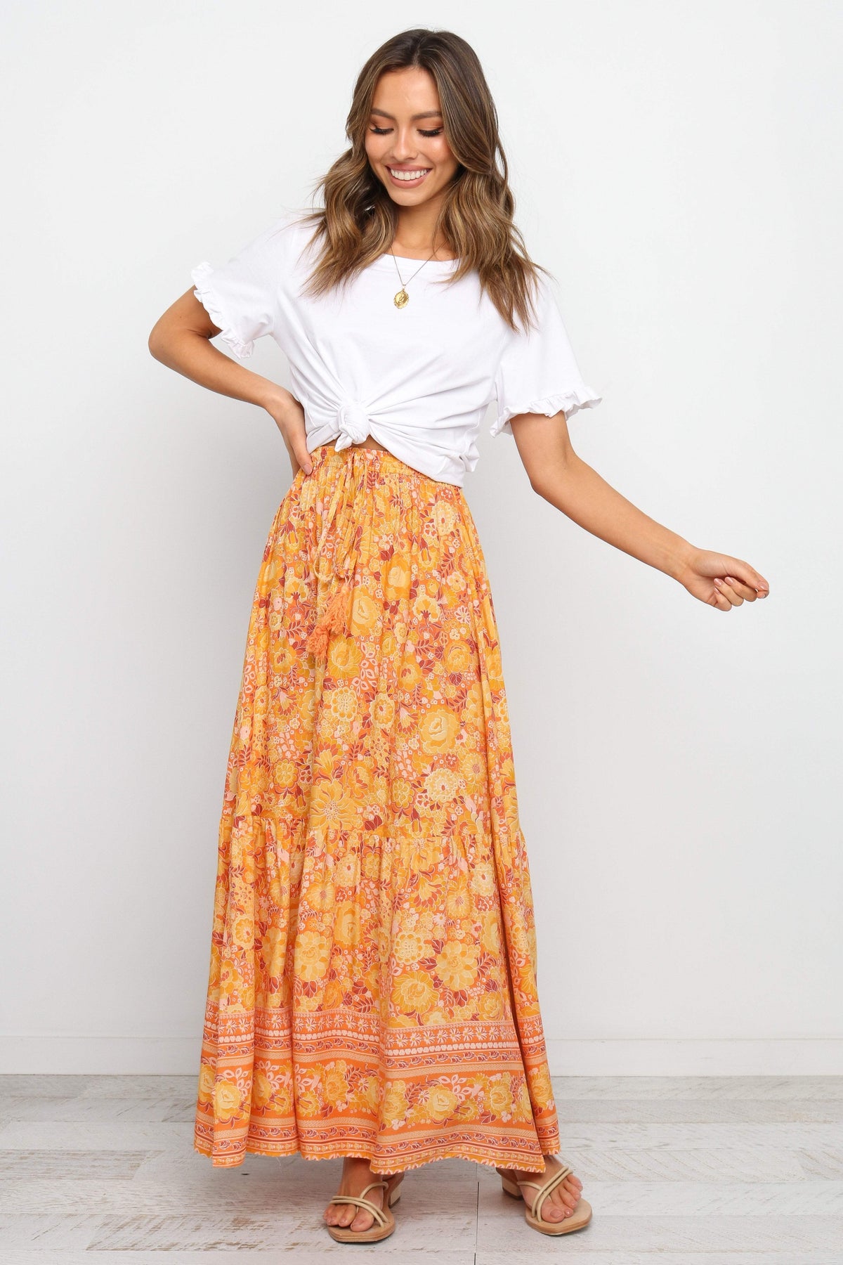 Petal and Pup USA BOTTOMS Nyasa Skirt - Orange