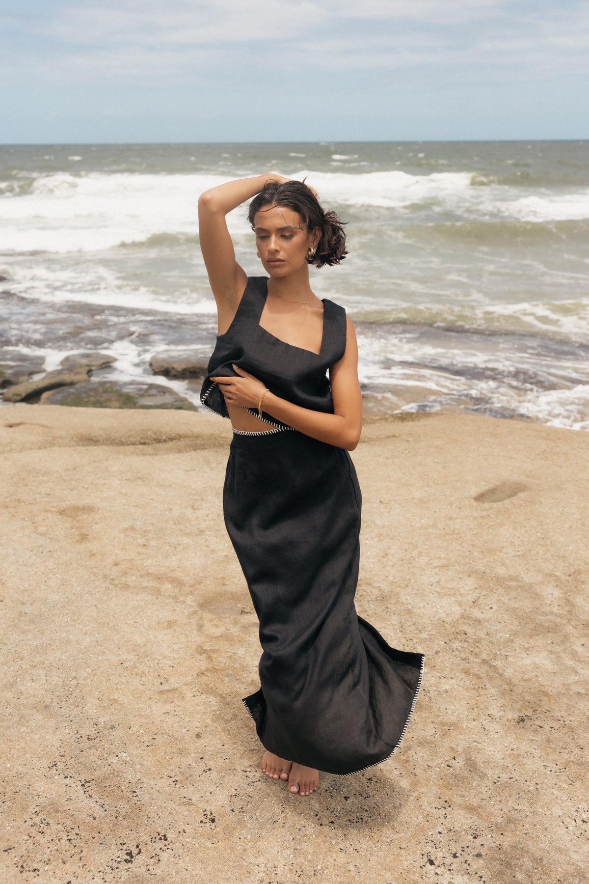 Petal and Pup USA BOTTOMS Odette Midi Skirt - Black