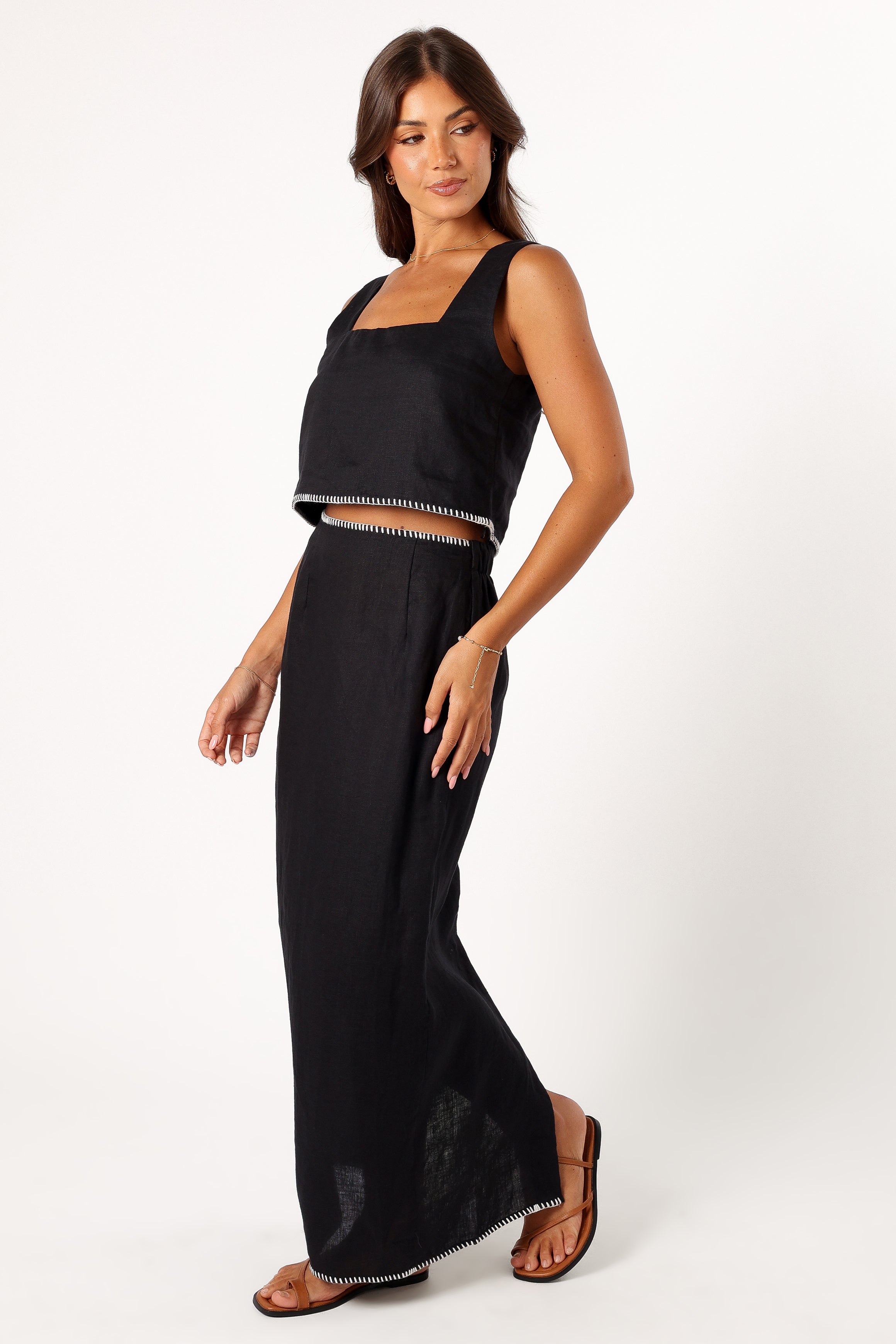 Petal and Pup USA BOTTOMS Odette Midi Skirt - Black