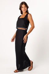 Petal and Pup USA BOTTOMS Odette Midi Skirt - Black