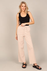 Petal and Pup USA BOTTOMS Penelope Knitted Wide Leg Lounge Pants - Taupe