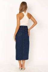 Petal and Pup USA BOTTOMS Rana Denim Midi Skirt - Dark Denim