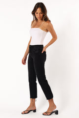 Petal and Pup USA BOTTOMS Rowan High Rise Straight Leg Jean - Washed Black