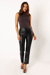 Petal and Pup USA BOTTOMS Roxy Vegan Leather Pants - Black