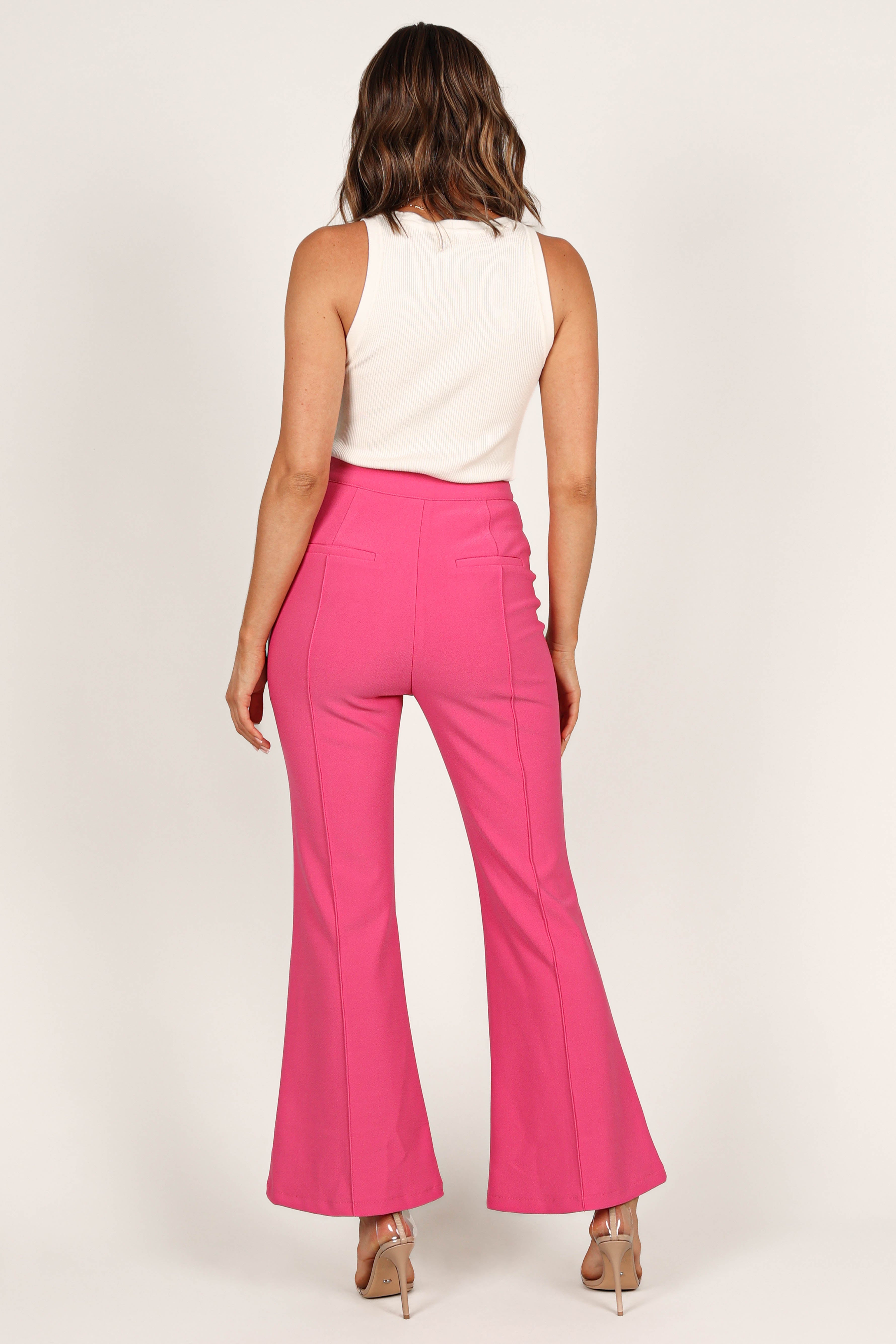 Petal and Pup USA BOTTOMS Rutherford Flared Ponte Pant - Fuchsia