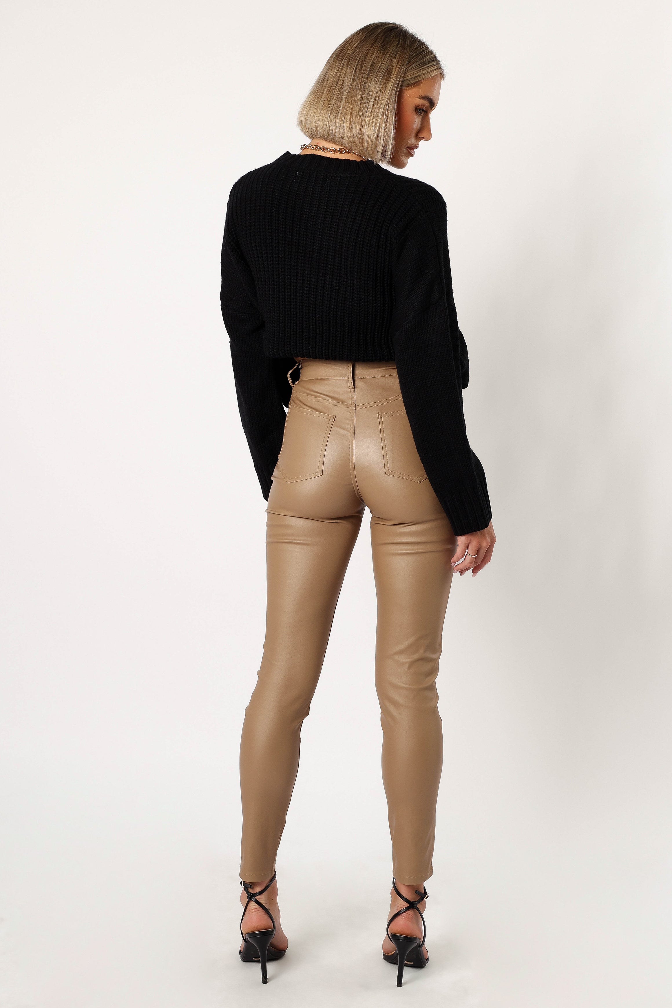 Petal and Pup USA BOTTOMS Sammie Vegan Leather Pants - Tan