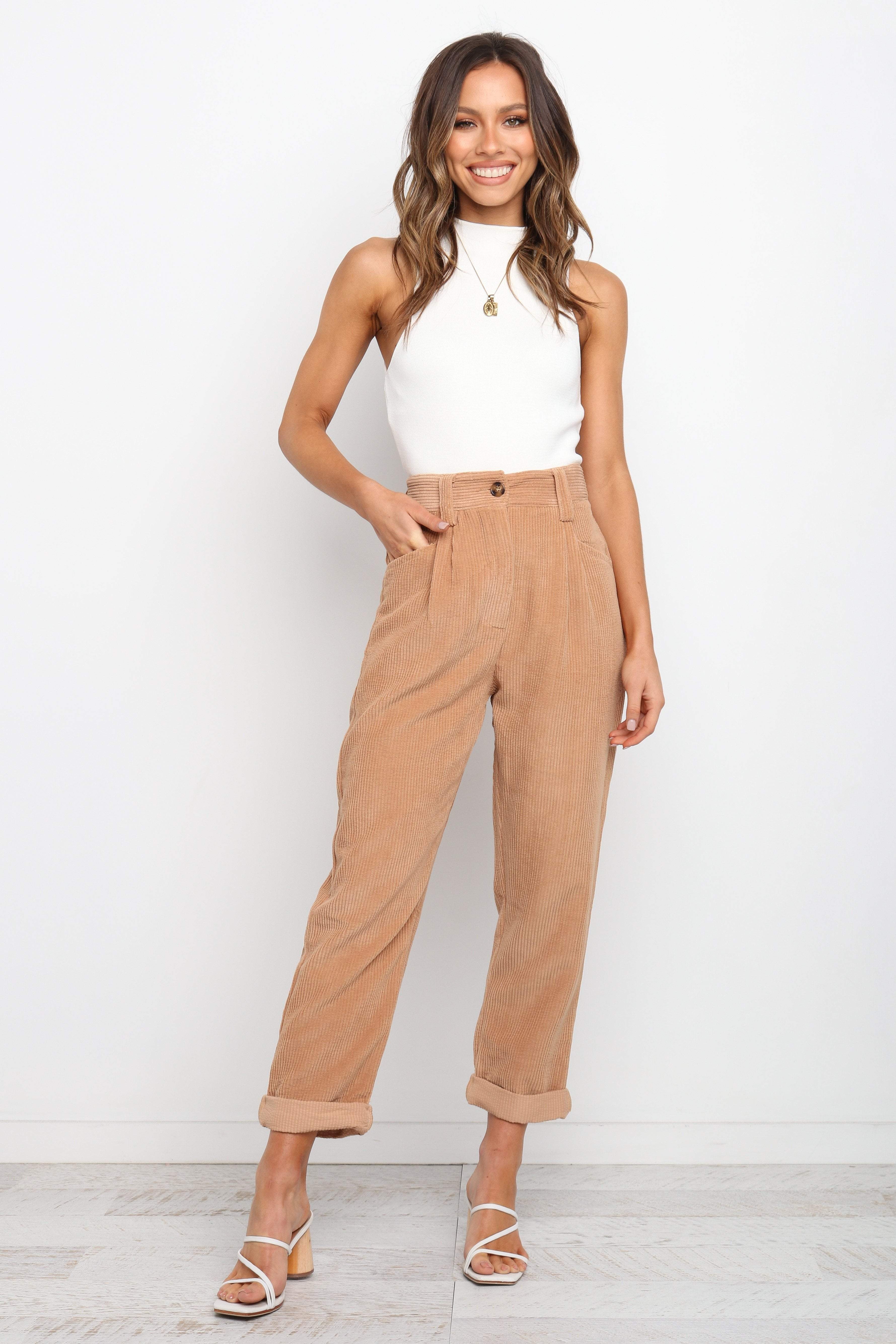 Petal and Pup USA BOTTOMS Talaren Cord Pant - Beige