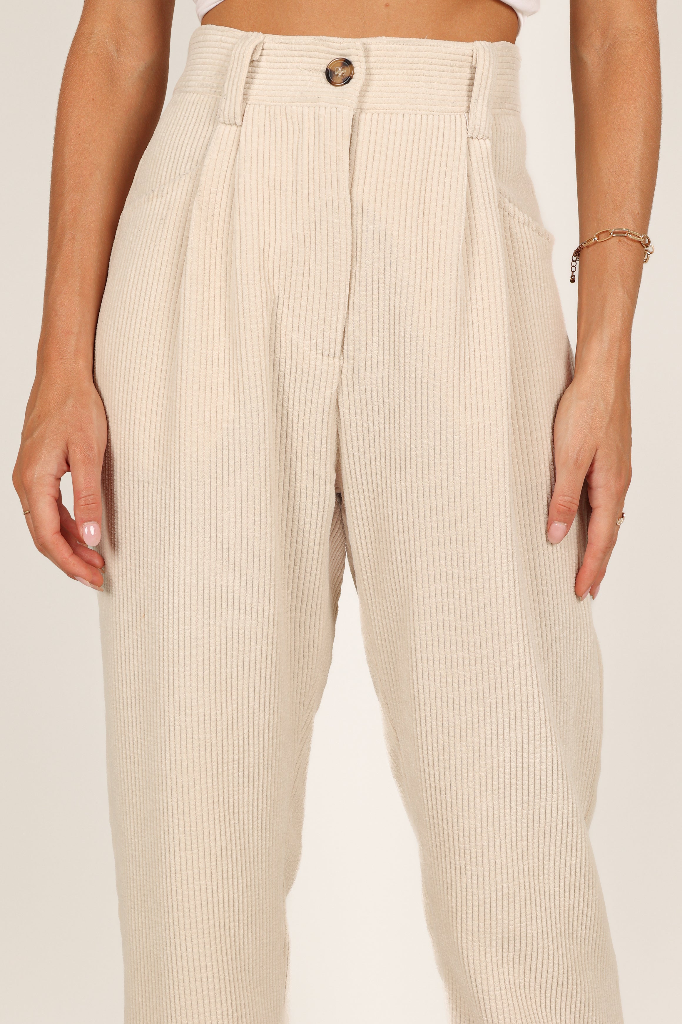 Petal and Pup USA BOTTOMS Talaren Cord Pant - Cream