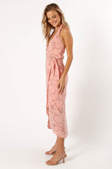 Petal and Pup USA DRESSES Abigail Wrap Midi Dress - Pink Swirl