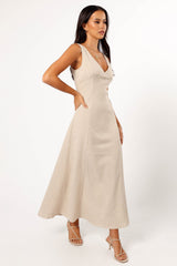 Petal and Pup USA DRESSES Adren Midi Dress - Oatmeal