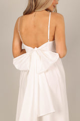 Petal and Pup USA DRESSES Alice Bow Back Midi Dress - White