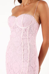 Petal and Pup USA DRESSES Allegra Lace Midi Dress - Pink