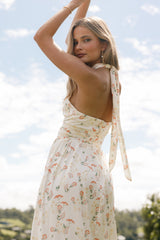 Petal and Pup USA DRESSES Allora Halter Dress - Yellow Floral
