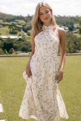 Petal and Pup USA DRESSES Allora Halter Dress - Yellow Floral