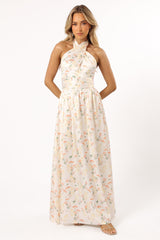 Petal and Pup USA DRESSES Allora Halter Dress - Yellow Floral