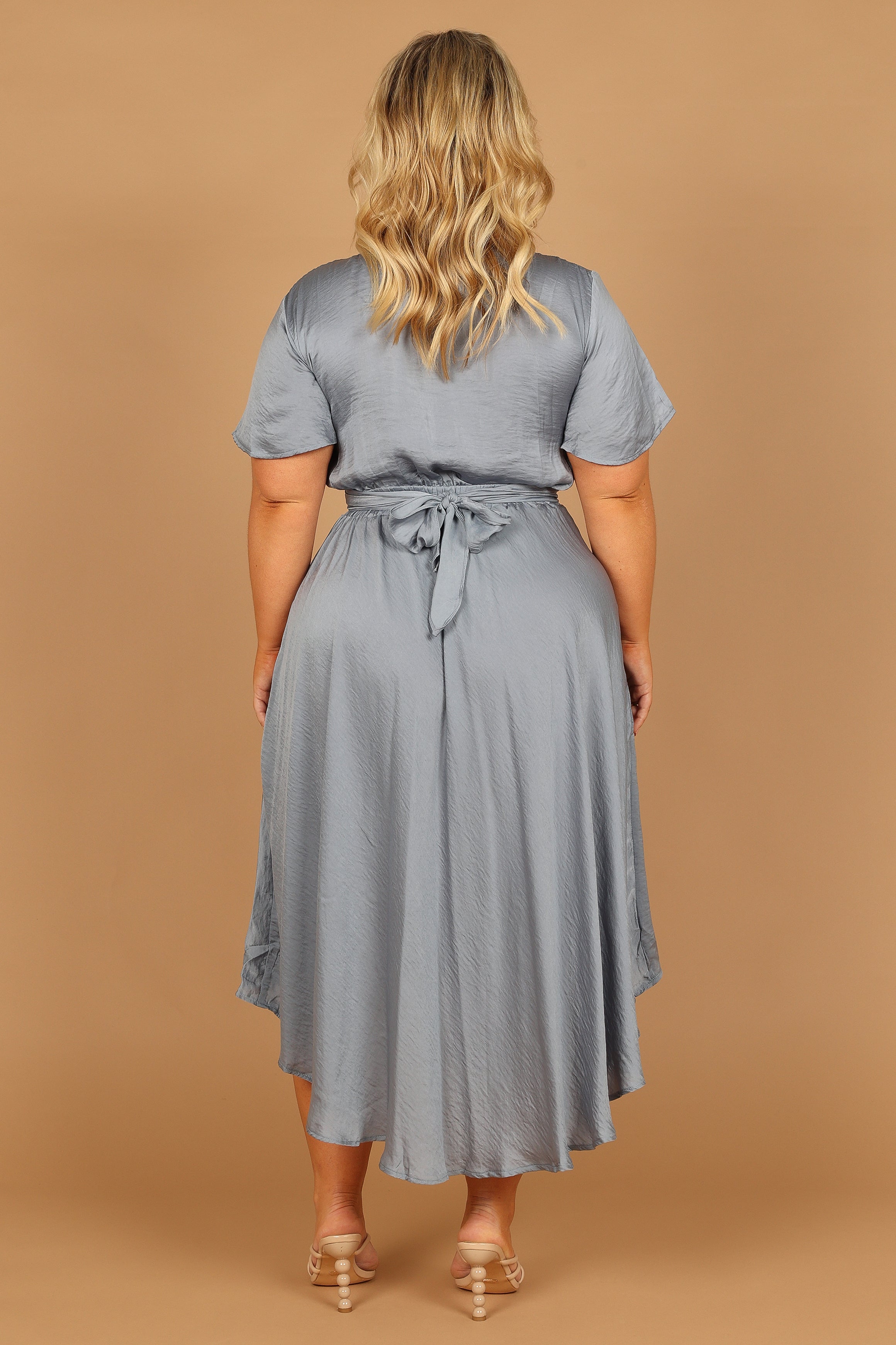 Petal and Pup USA DRESSES Amanda Hi Lo Tie Front Dress - Blue