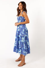 Petal and Pup USA DRESSES Amarie Midi Dress - Blue