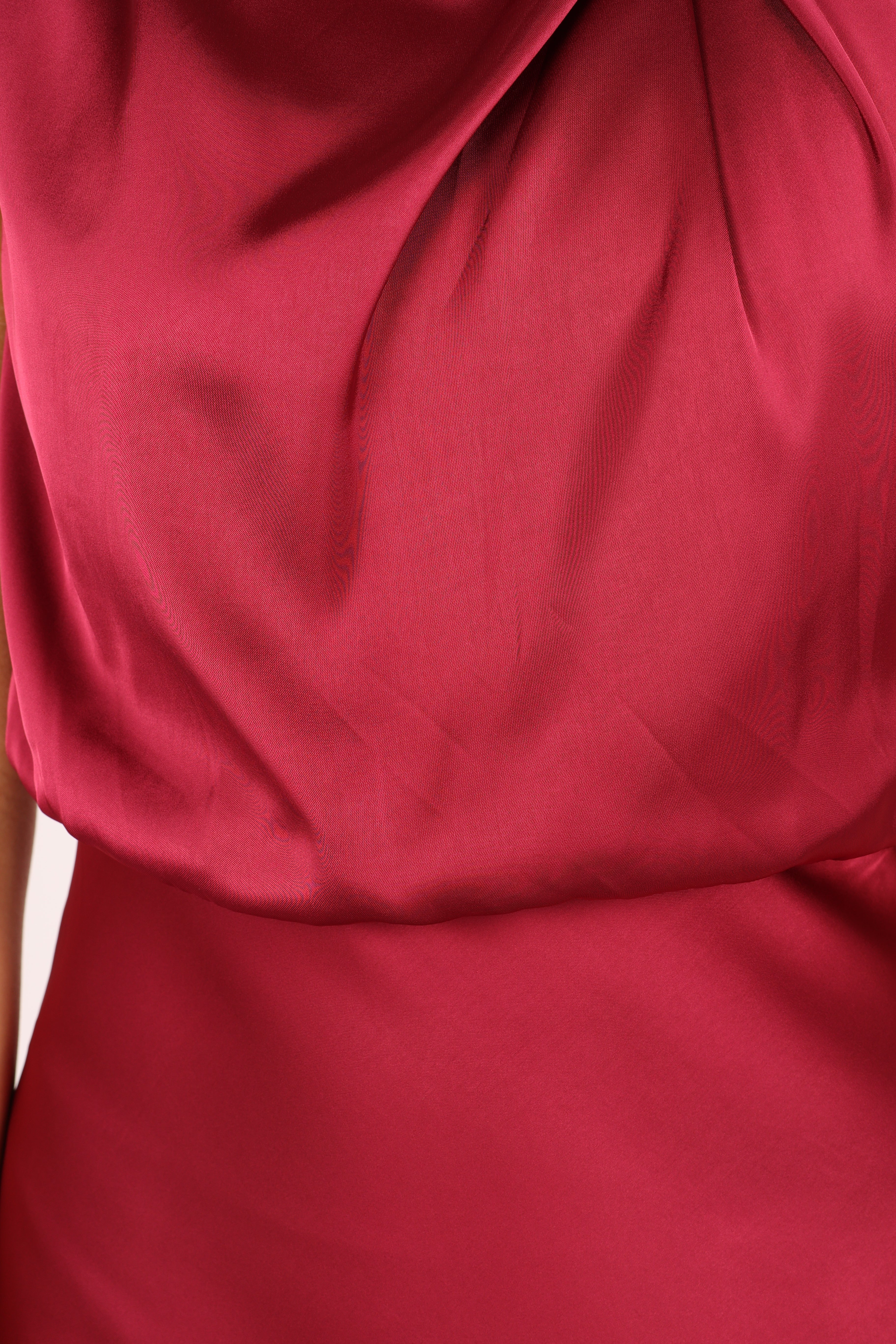 Petal and Pup USA DRESSES Anabelle Halter Neck Mini Dress - Berry