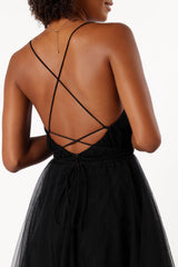 Petal and Pup USA DRESSES Arlowe Halterneck Mini Dress - Black