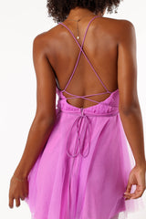 Petal and Pup USA DRESSES Arlowe Halterneck Mini Dress - Lavendar