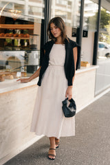 Petal and Pup USA DRESSES Aubrey Cutout Midi Dress - Beige