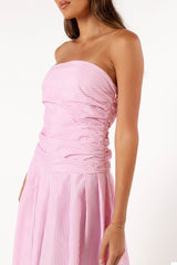 Petal and Pup USA DRESSES Avalee Strapless Maxi Dress - Pink Stripe