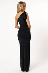 Petal and Pup USA DRESSES Avila One Shoulder Maxi Dress - Black