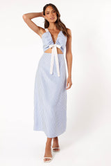 Petal and Pup USA DRESSES Bailee Maxi Dress - Blue Stripe