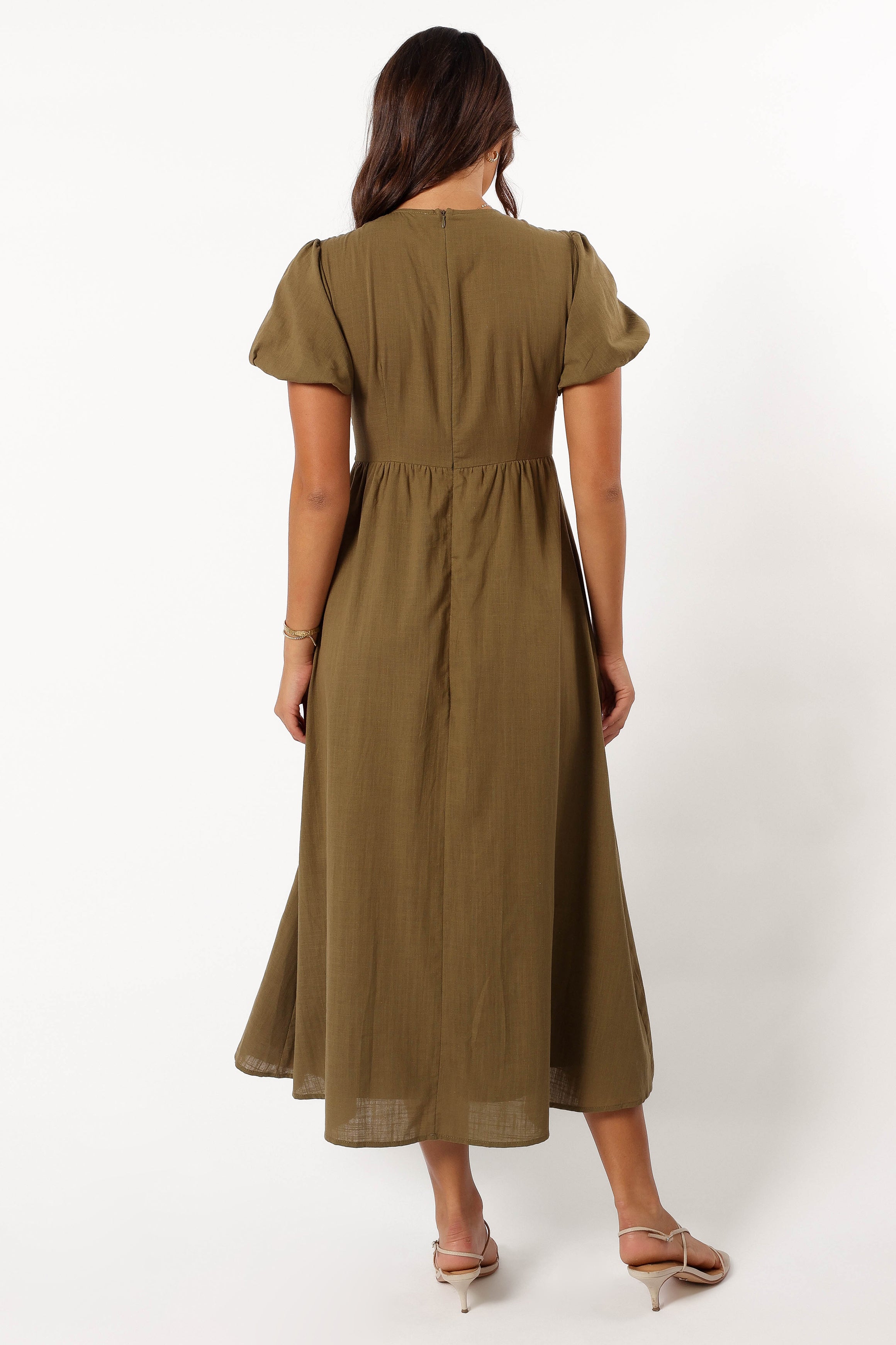 Petal and Pup USA DRESSES Brooke Midi Dress - Khaki