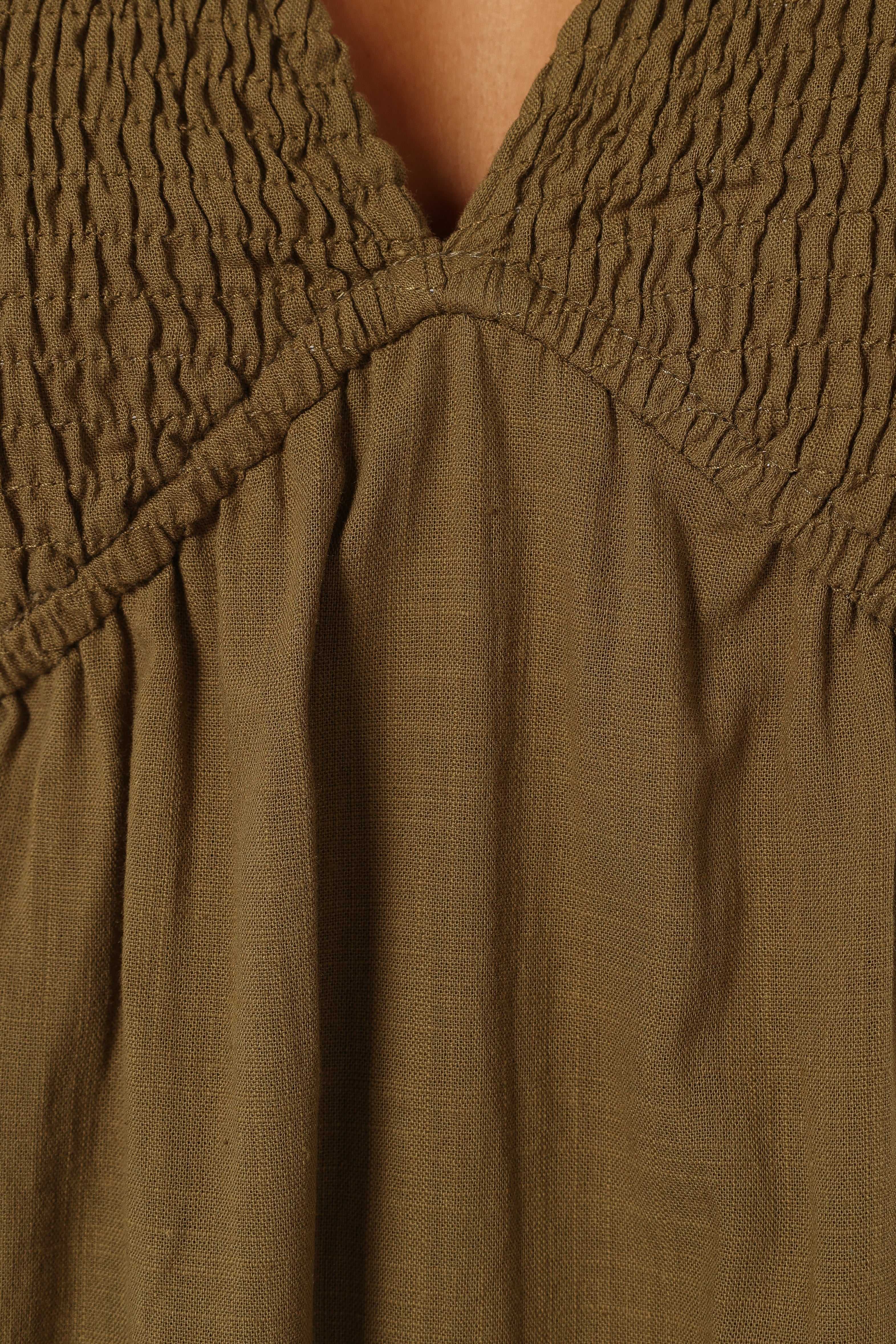 Petal and Pup USA DRESSES Brooke Midi Dress - Khaki