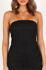 Petal and Pup USA DRESSES Candice Strapless Lace Midi Dress - Black