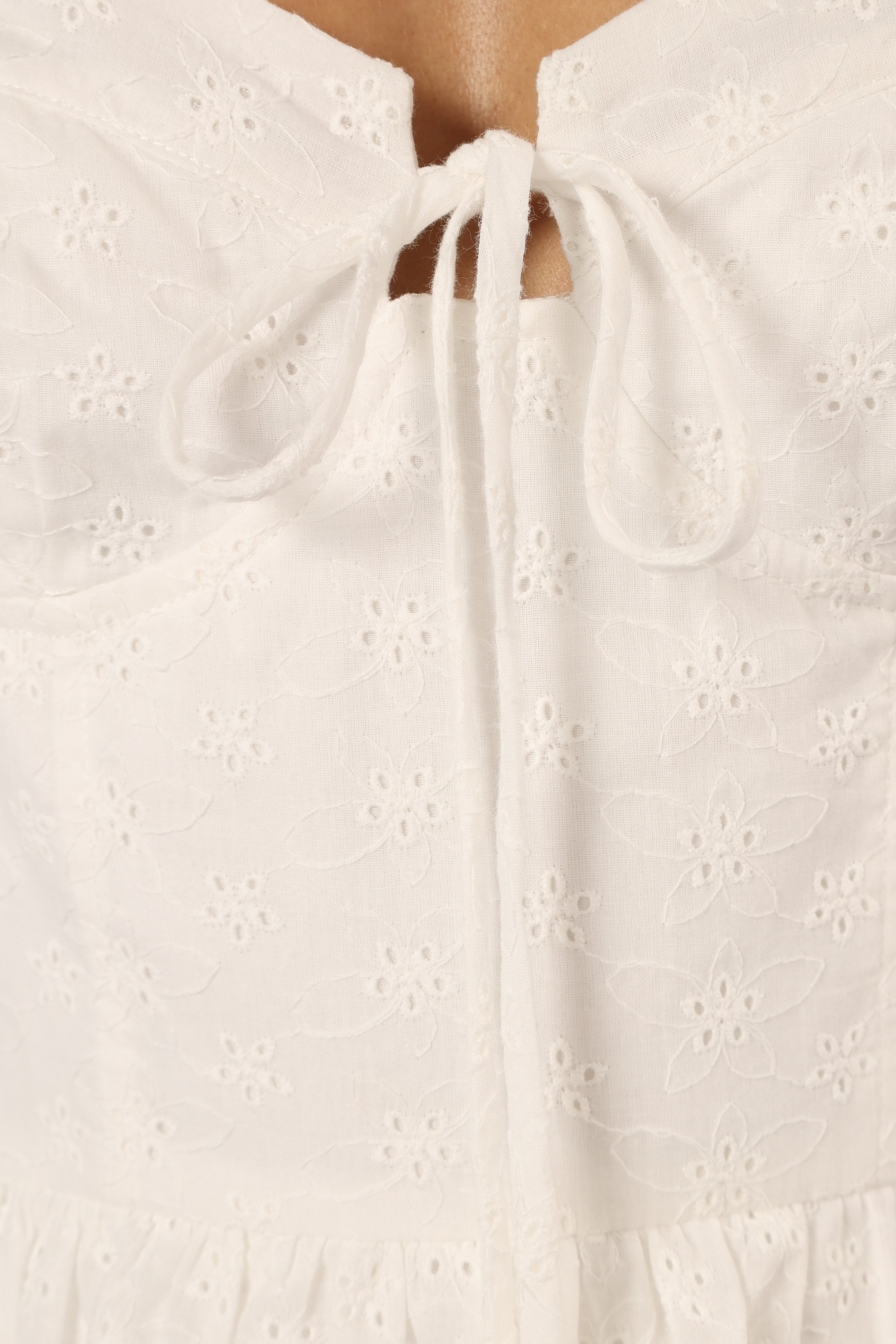 Petal and Pup USA DRESSES Celeste Ruffle Mini Dress - White