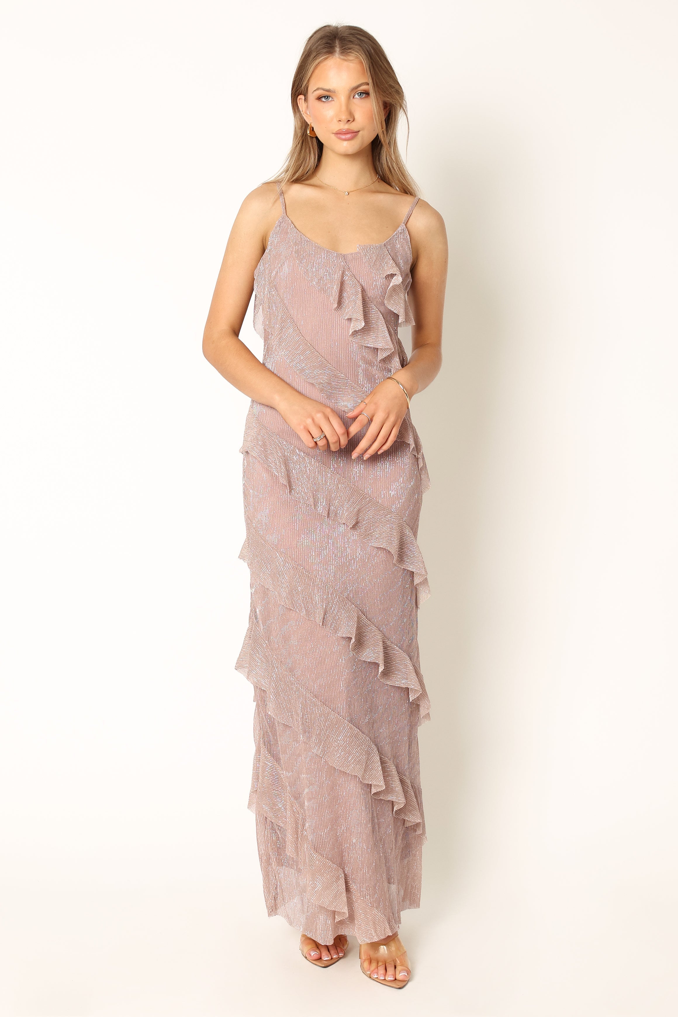 Petal and Pup USA DRESSES Ciao Ruffles Maxi Dress - Dusty Lavender