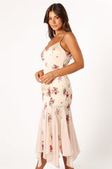 Petal and Pup USA DRESSES Cinta Midi Dress - Cream Floral