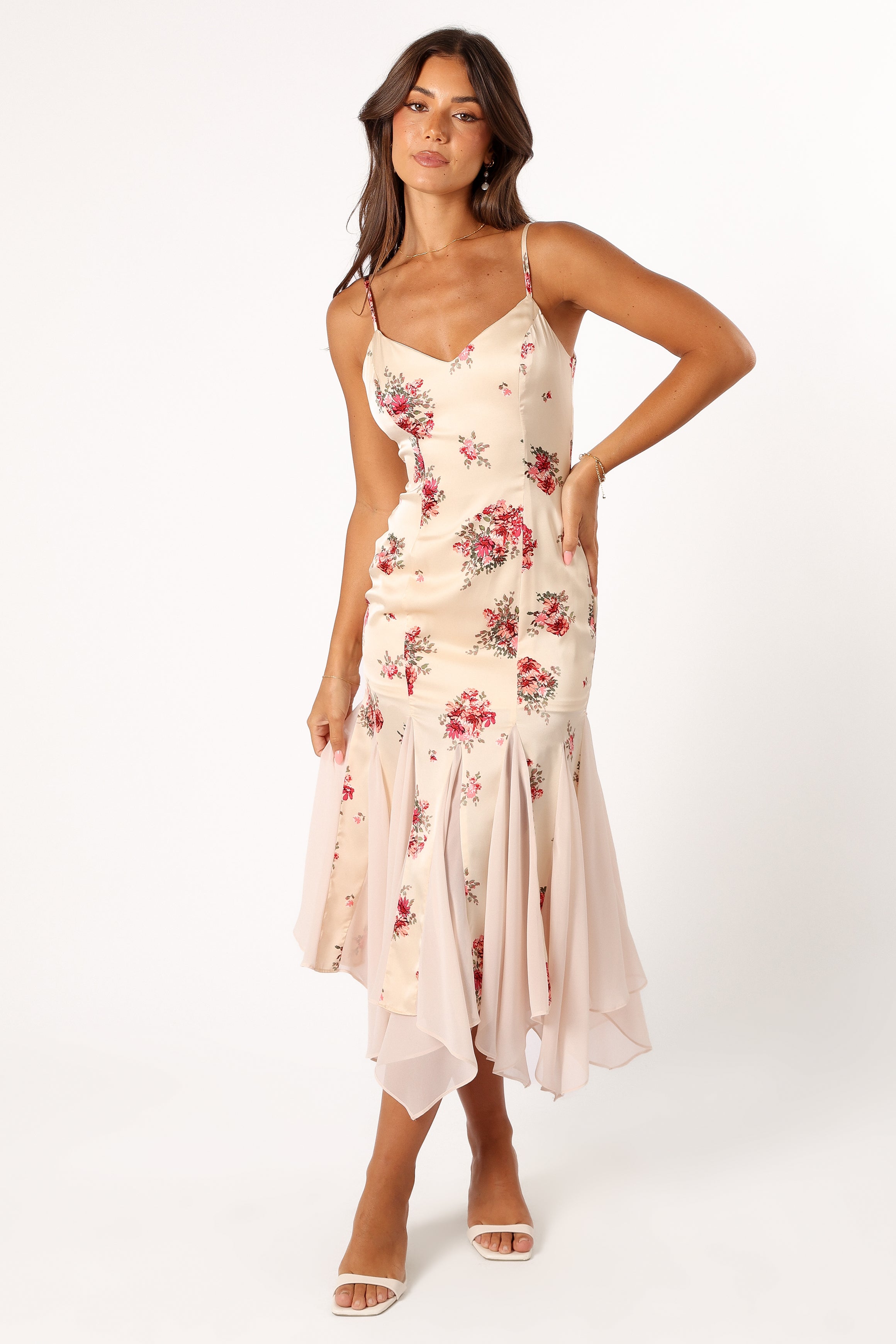 Petal and Pup USA DRESSES Cinta Midi Dress - Cream Floral