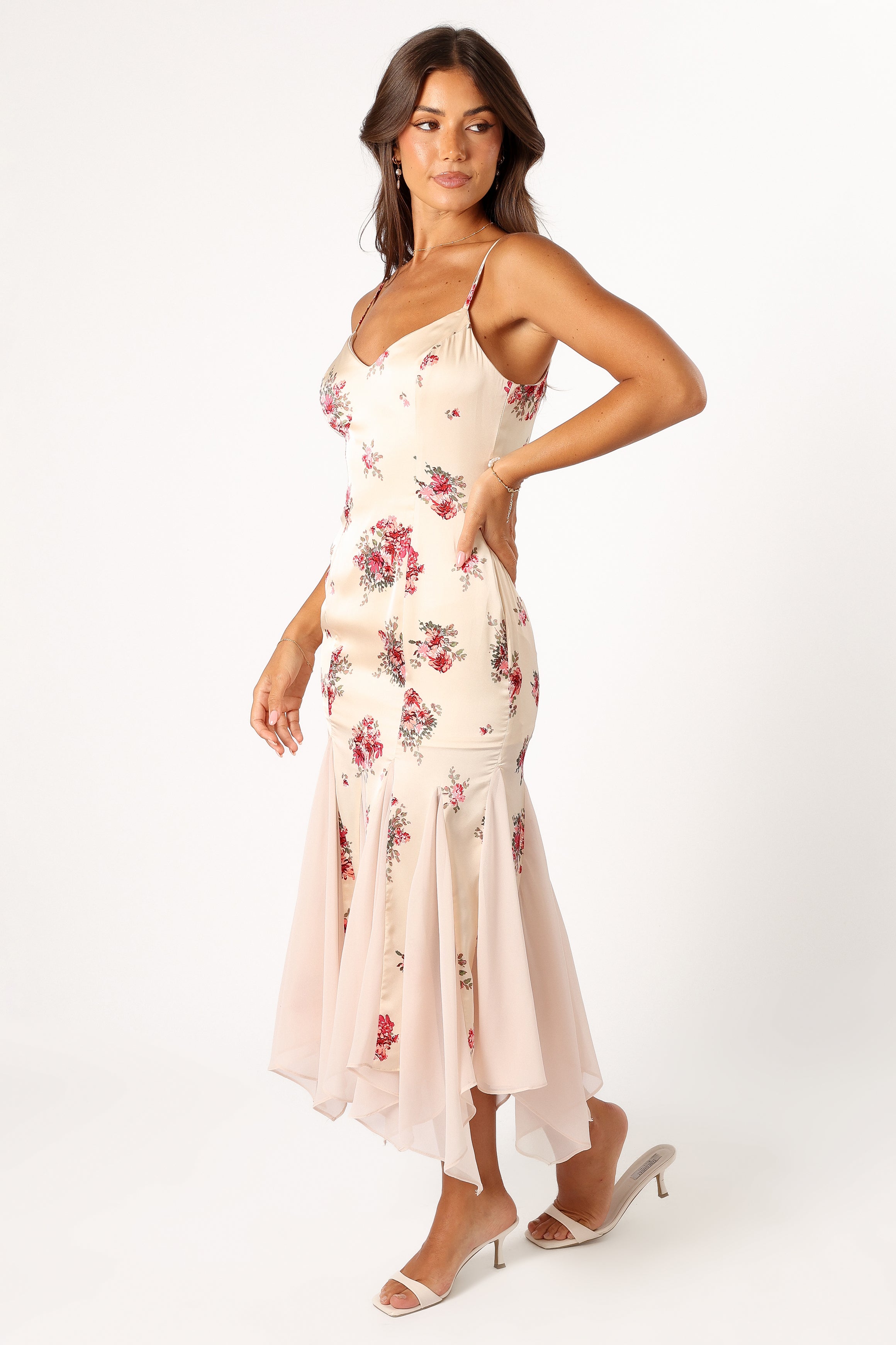 Petal and Pup USA DRESSES Cinta Midi Dress - Cream Floral