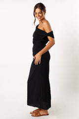 Petal and Pup USA DRESSES Cosma Off Shoulder Maxi Dress - Black