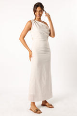 Petal and Pup USA DRESSES Cosma Off Shoulder Maxi Dress - White