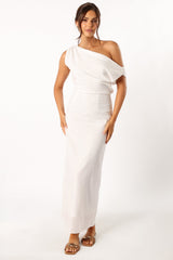 Petal and Pup USA DRESSES Cosma Off Shoulder Maxi Dress - White