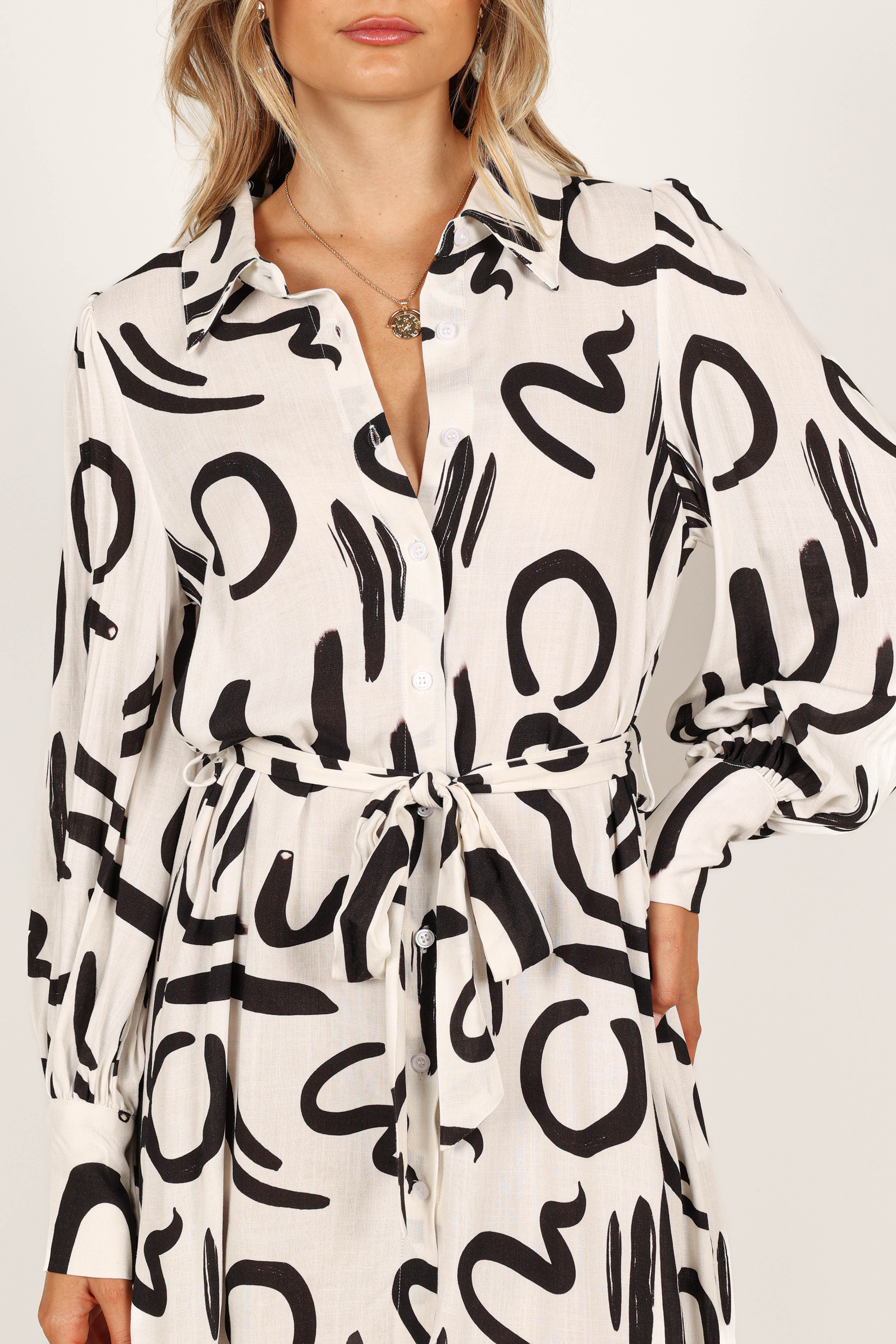 Petal and Pup USA DRESSES Cosmo Wrap Mini Dress - White/Black