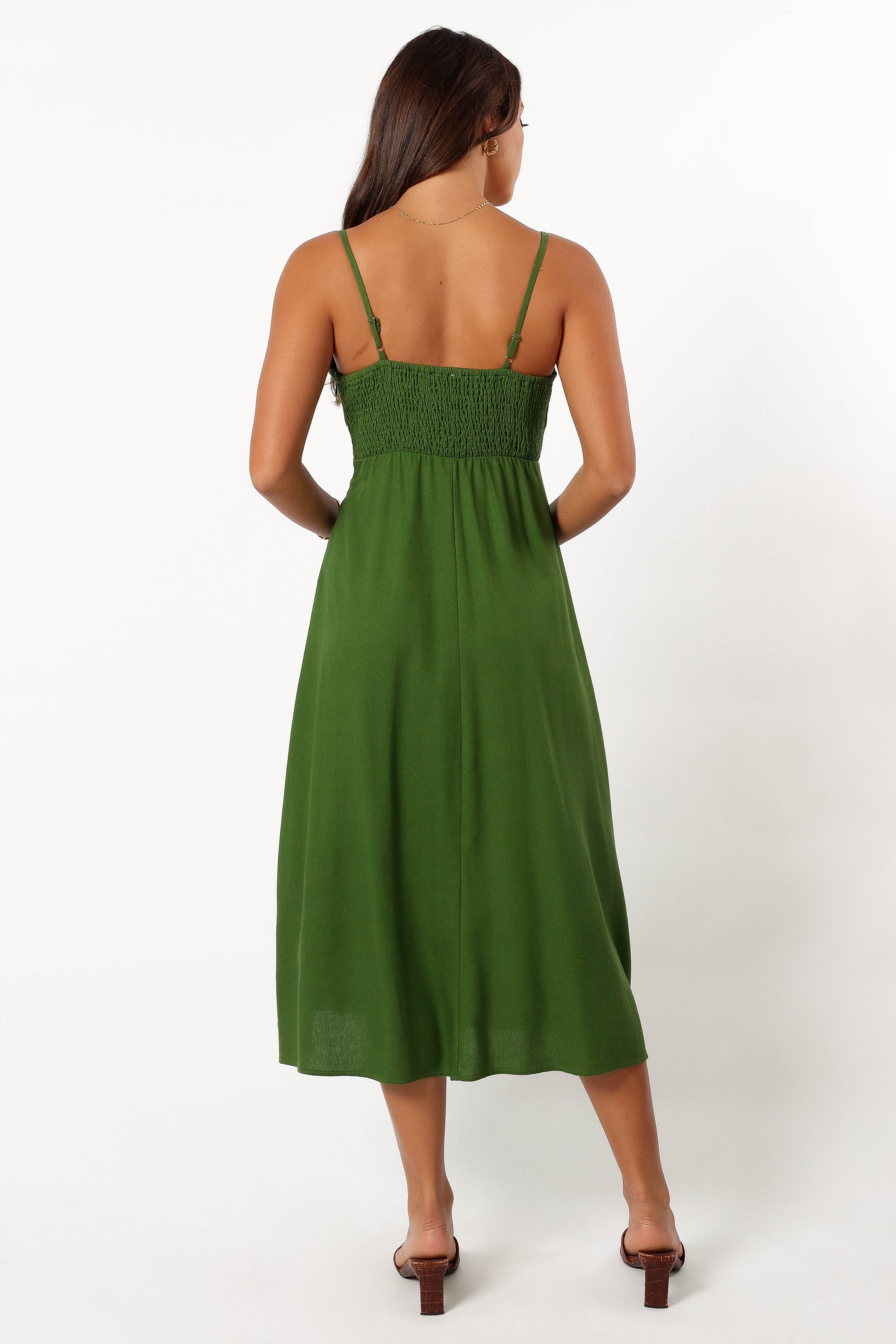 Petal and Pup USA DRESSES Darby Midi Dress - Ibiza Green