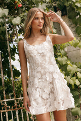 Petal and Pup USA DRESSES Evelynn Mini Dress - White/Nude