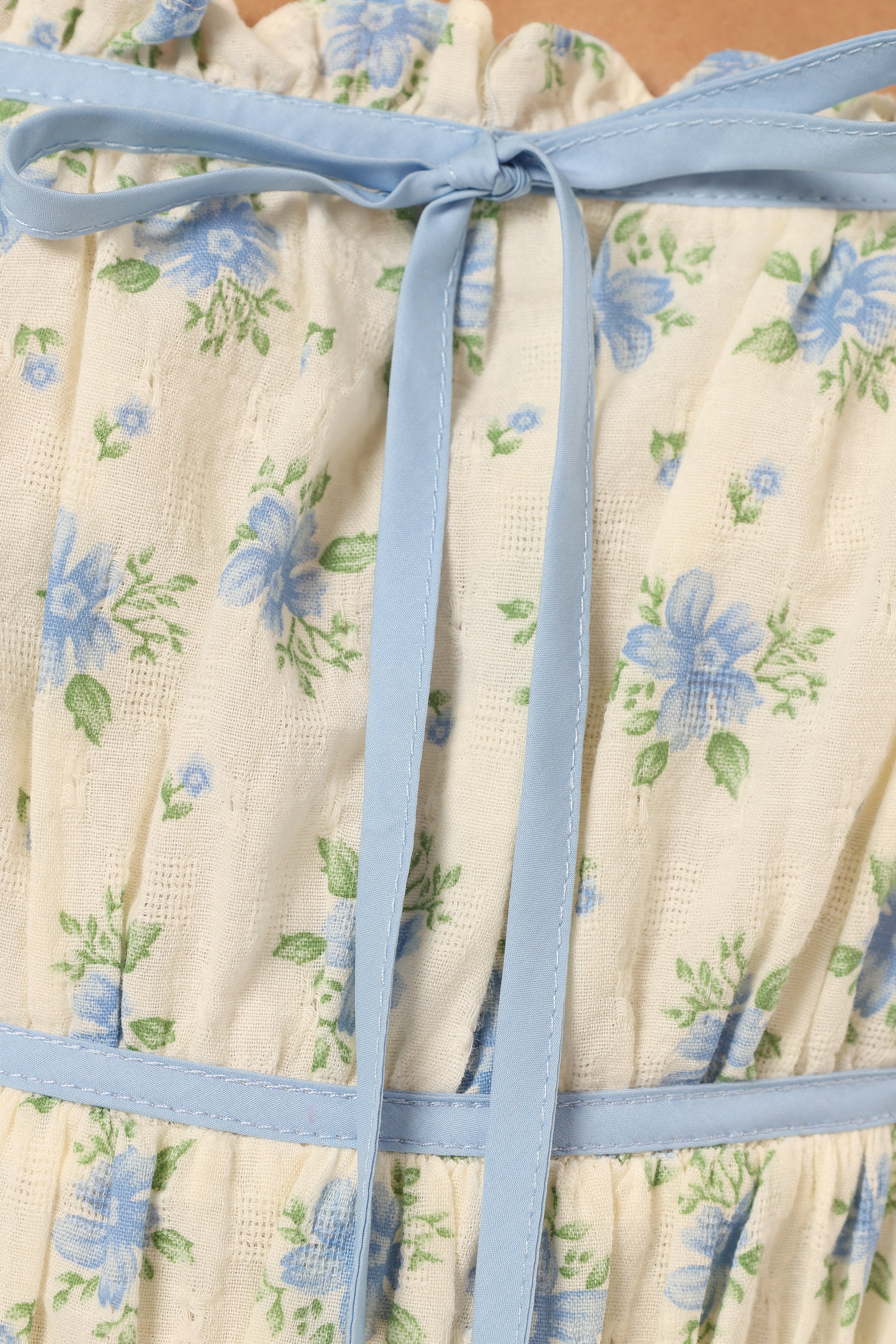 Petal and Pup USA DRESSES Felicity Midi Dress - Ivory Blue